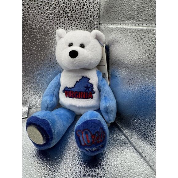 #10 Virginia State Beanie Bear By Limited Treasures New With Tags And Quarter - Picture 10 of 11